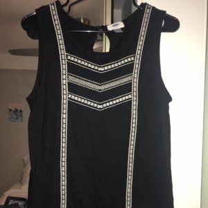 Black Tank with White Detailing